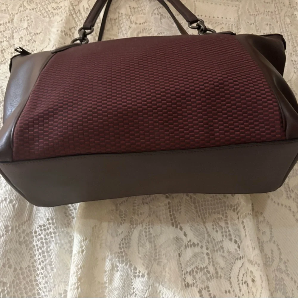 Coach Legacy Jacquard Oxblood Canvas and Leather bag/purse/tote
